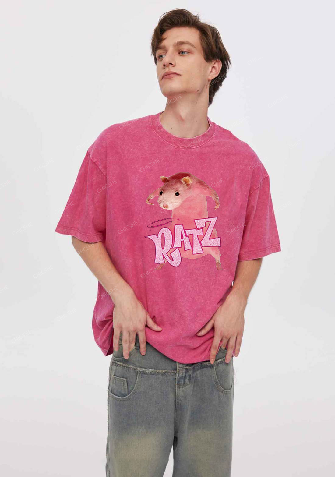 Pink Ratz Y2K Washed Tee Chicshe