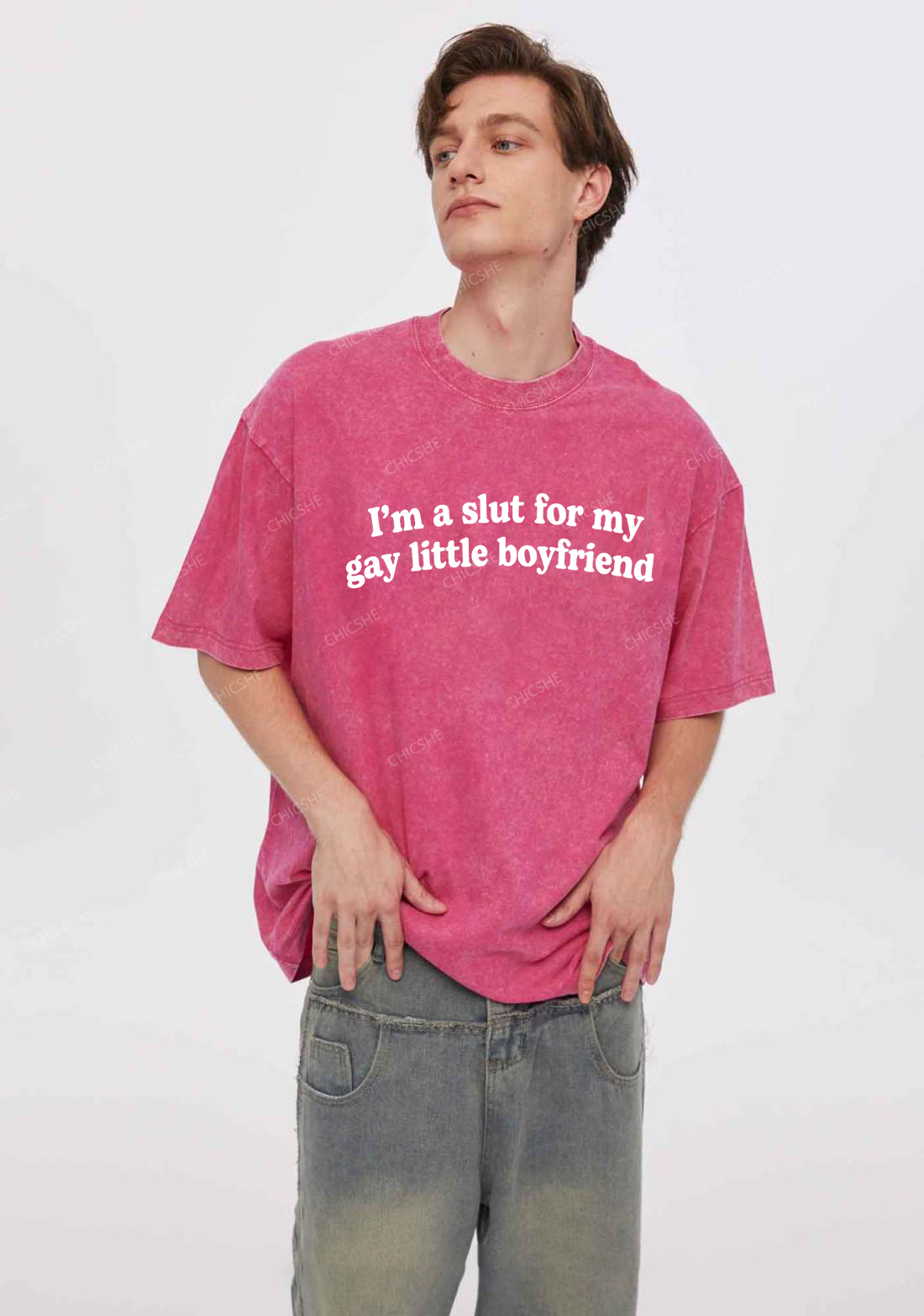 Slxt For My Gay BF Y2K Valentine's Day Washed Tee Chicshe