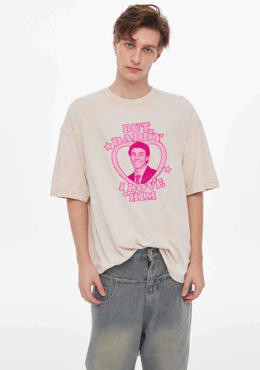 Daddy I Love Him Luigi Y2K Washed Tee Chicshe