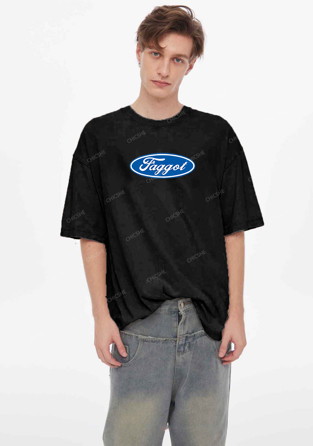 Faggot Pride Y2K Shirts Washed Tee Chicshe