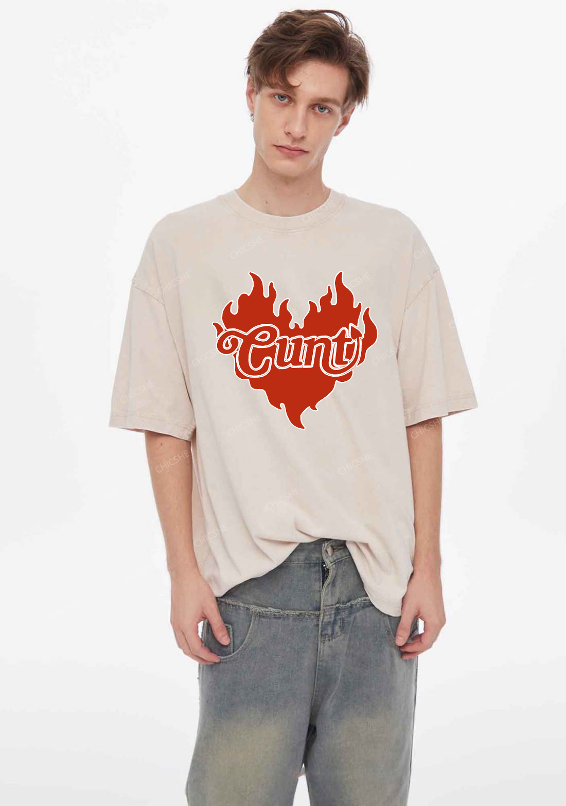Cxxt Devil Y2K Valentine's Day Washed Tee Chicshe