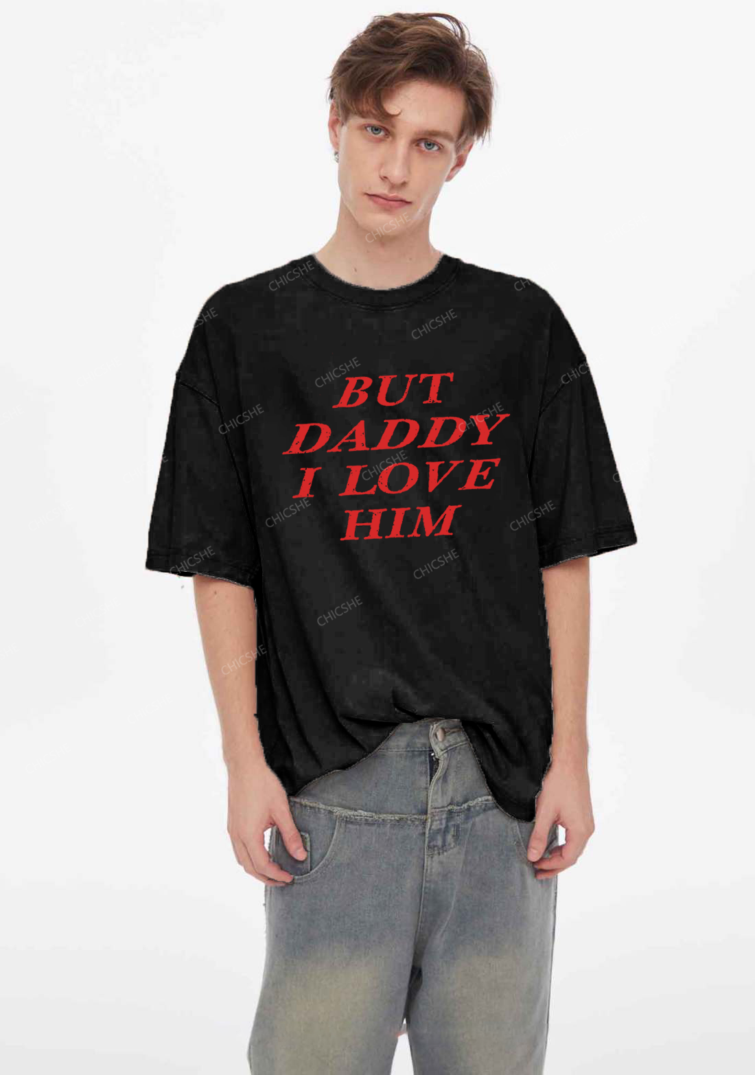 But Daddy I Love Him Y2K Washed Tee Chicshe