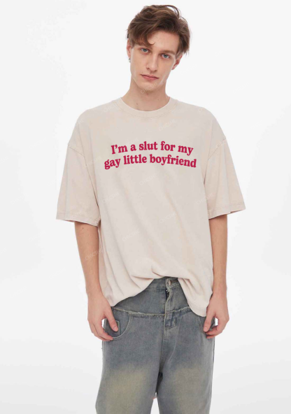 Slxt For My Gay BF Y2K Valentine's Day Washed Tee Chicshe