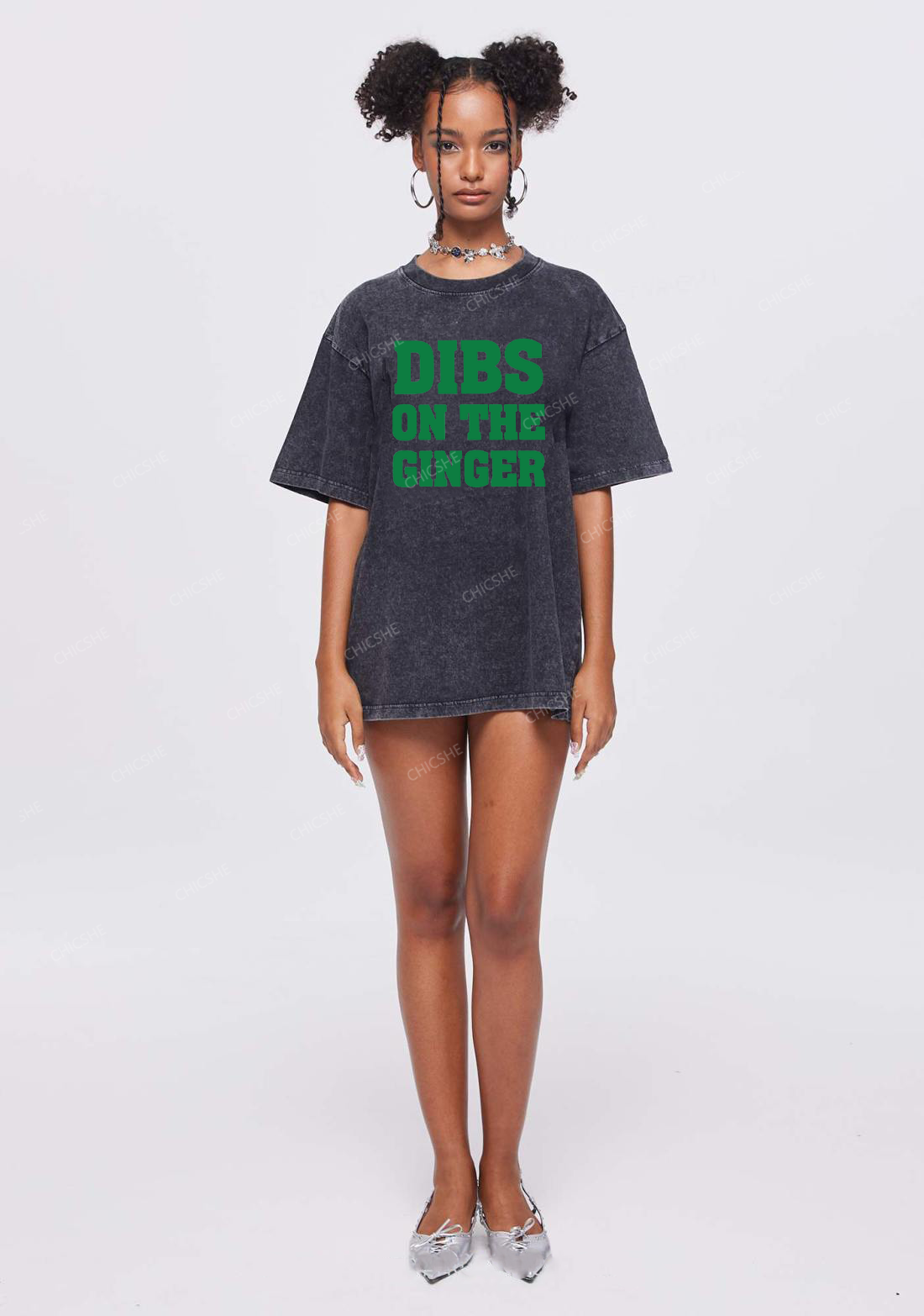 Dibs On The Ginger St Patricks Y2K Washed Tee Chicshe