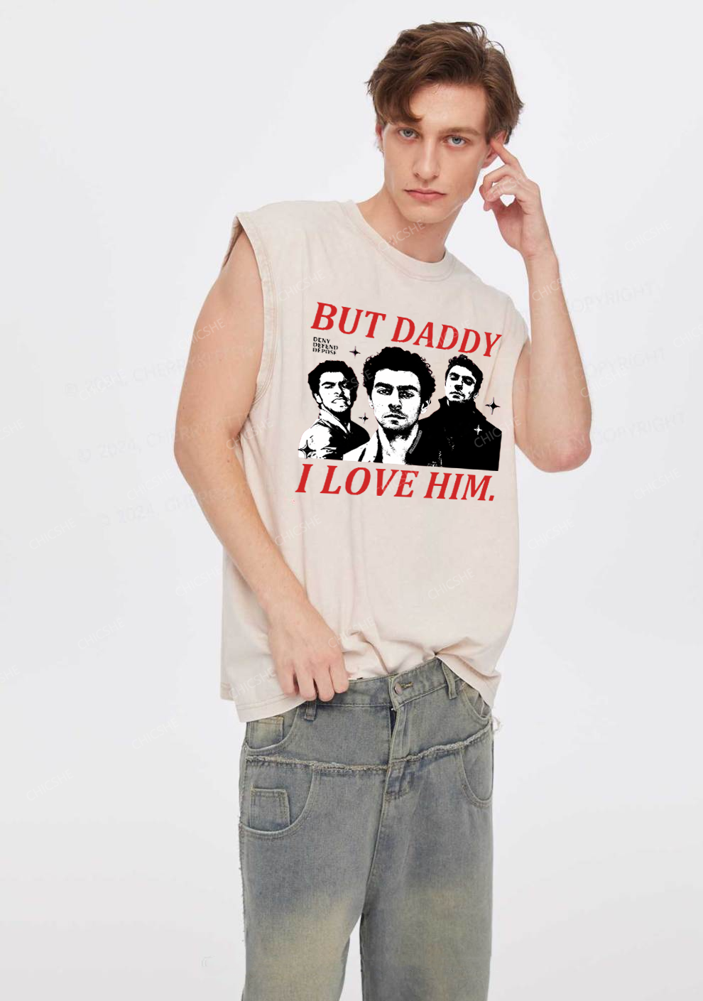Daddy I Love Luigi Y2K Washed Tank Chicshe