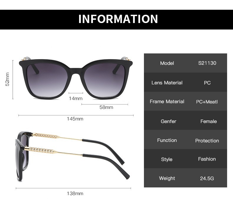 Cat Eye Sunglasses Women Elegance Retro Vintage Gradient Lens Sunglasses