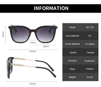 Cat Eye Sunglasses Women Elegance Retro Vintage Gradient Lens Sunglasses