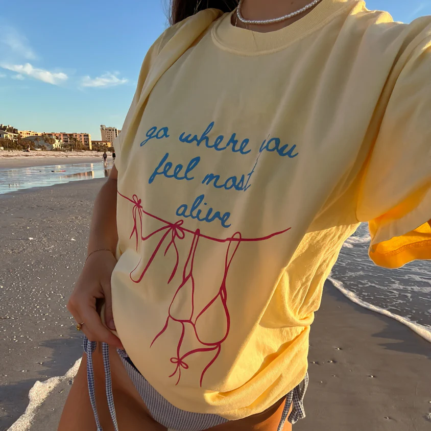 Go Where You Feel Alive Oversized Casual T-Shirt