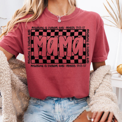 Vintage Plaid Mom T-Shirt