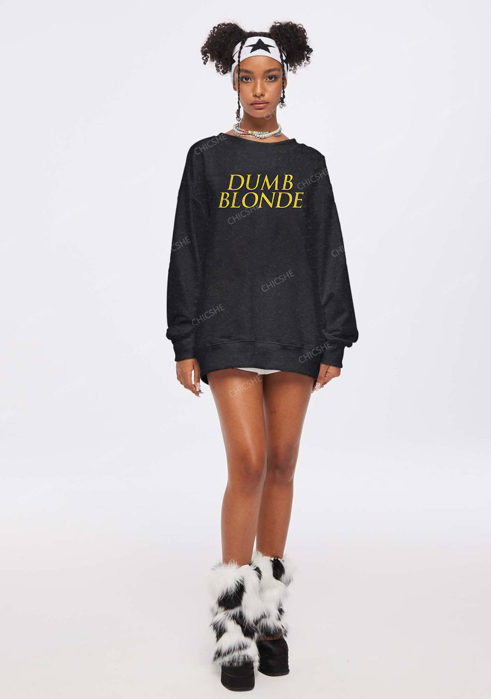 Dumb Blonde Y2K Washed Sweatshirts Chicshe
