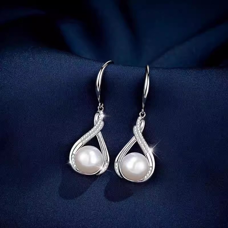 Pearl With Diamonds For Mama Clavicle Necklace Earrings