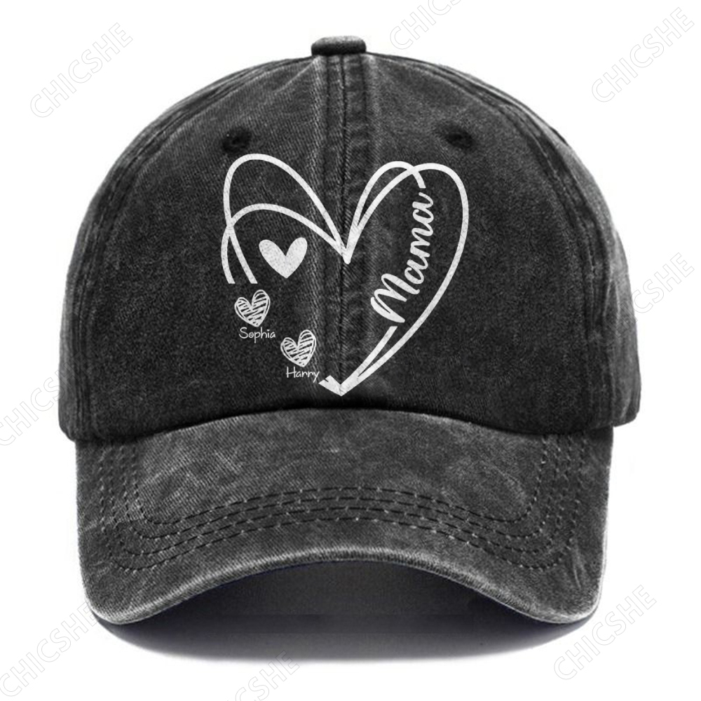 Custom Mama Vintage Casual Washed Cap