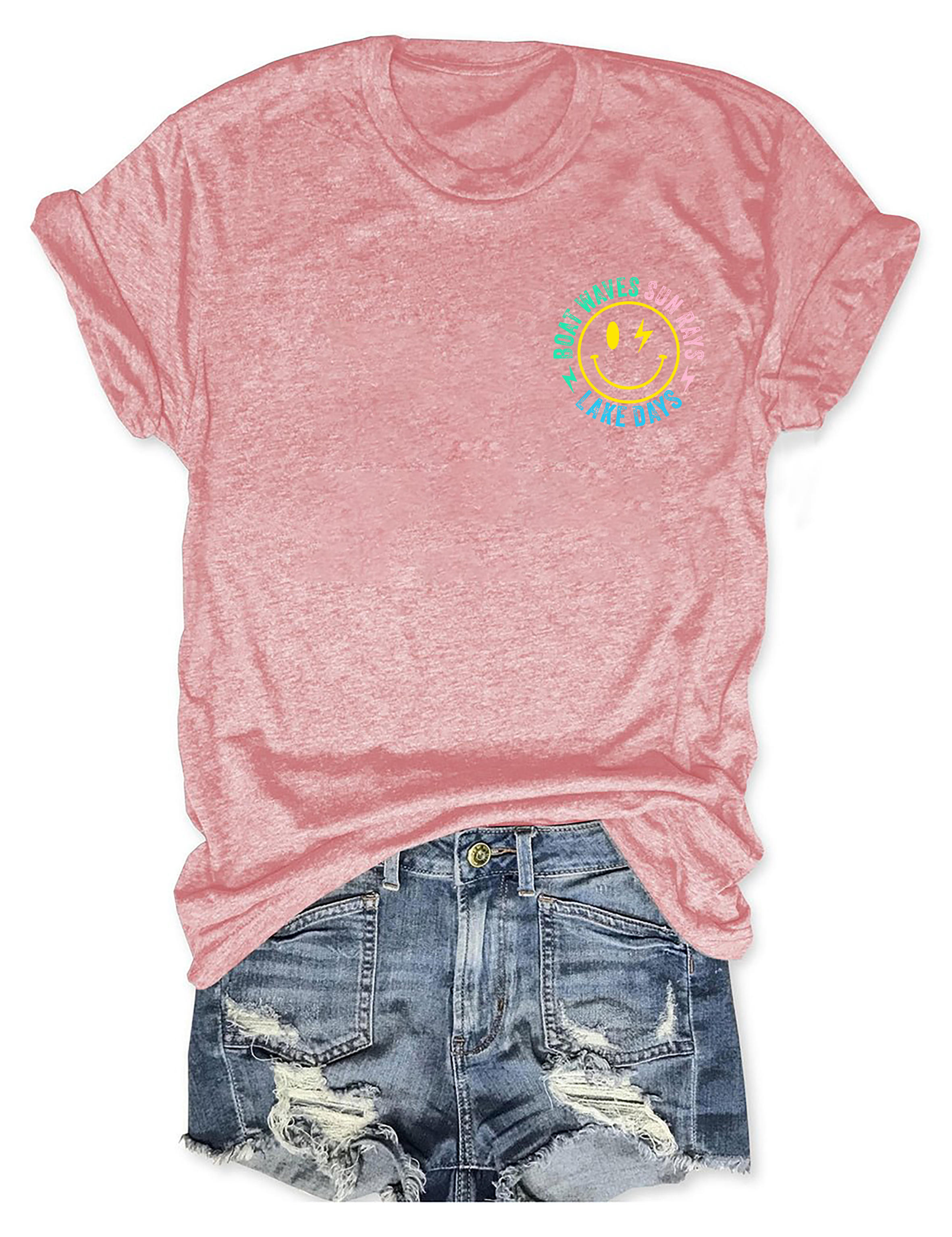 Boat Waves Sun Rays Lake Days T-shirt