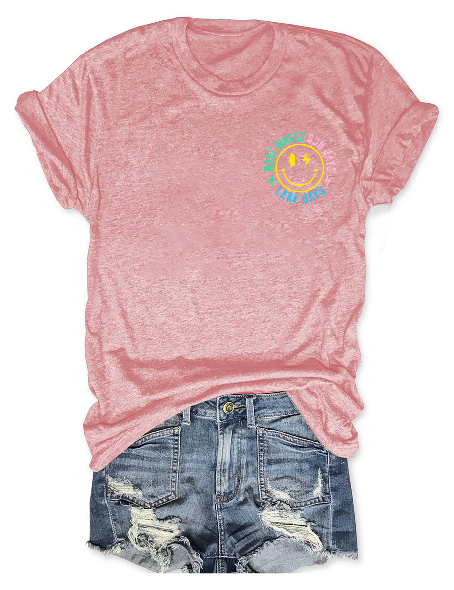 Boat Waves Sun Rays Lake Days T-shirt
