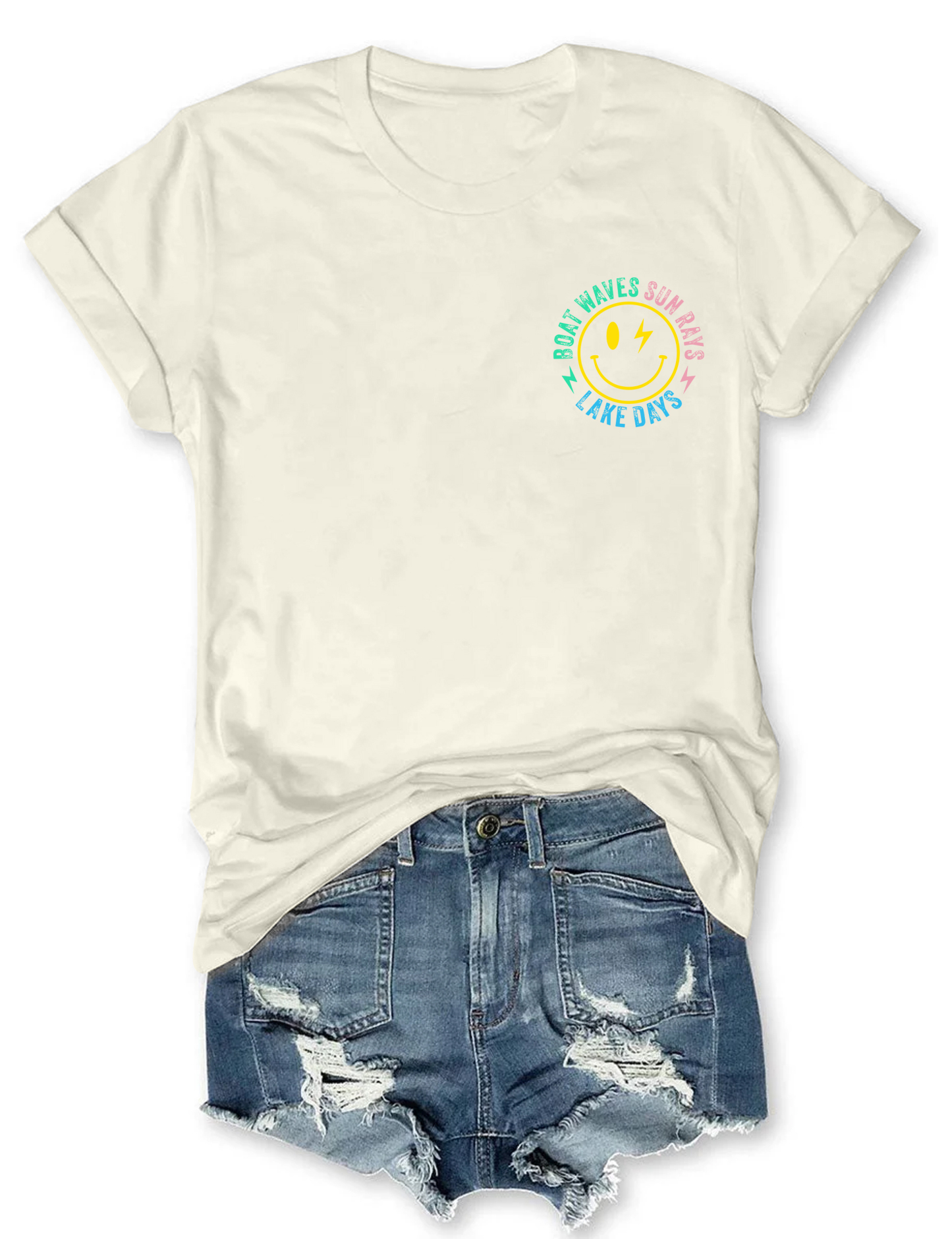 Boat Waves Sun Rays Lake Days T-shirt