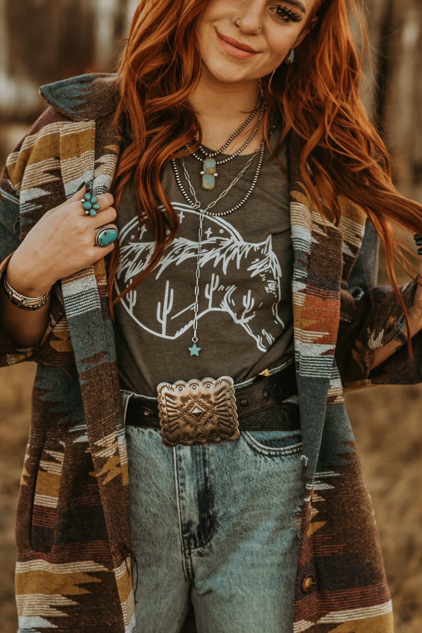 Cactus Horse Western Graphic T-shirt