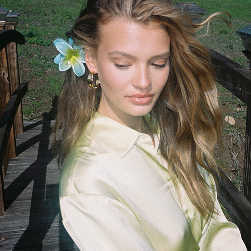 Eggplant Hair Clips Flower Scrunchies