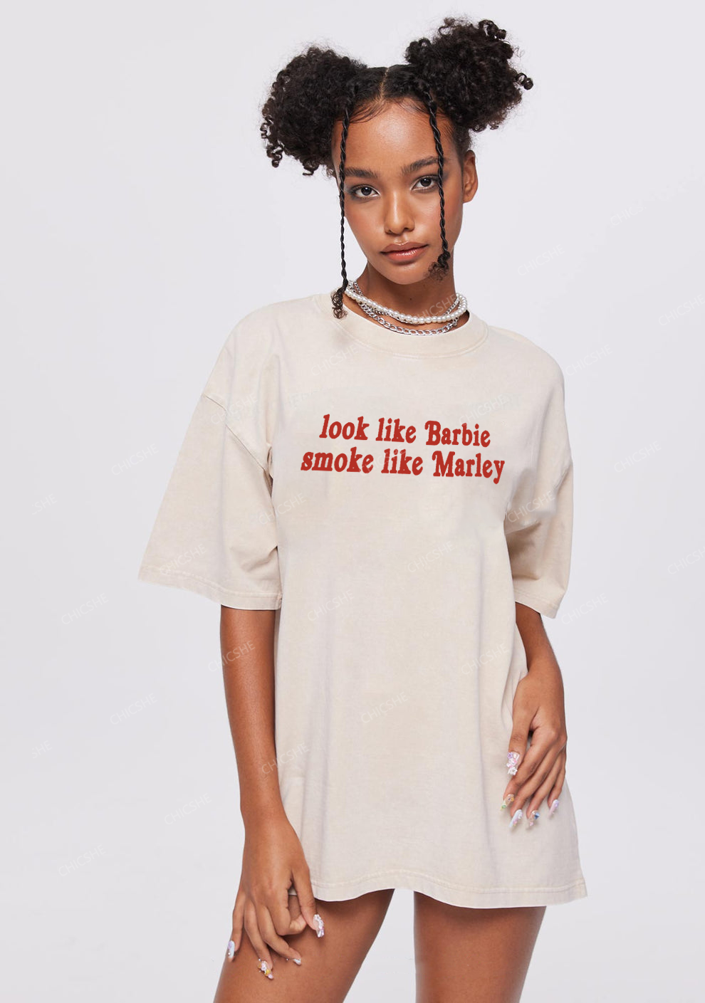 Smoke Like Marley Y2K Washed Tee Chicshe