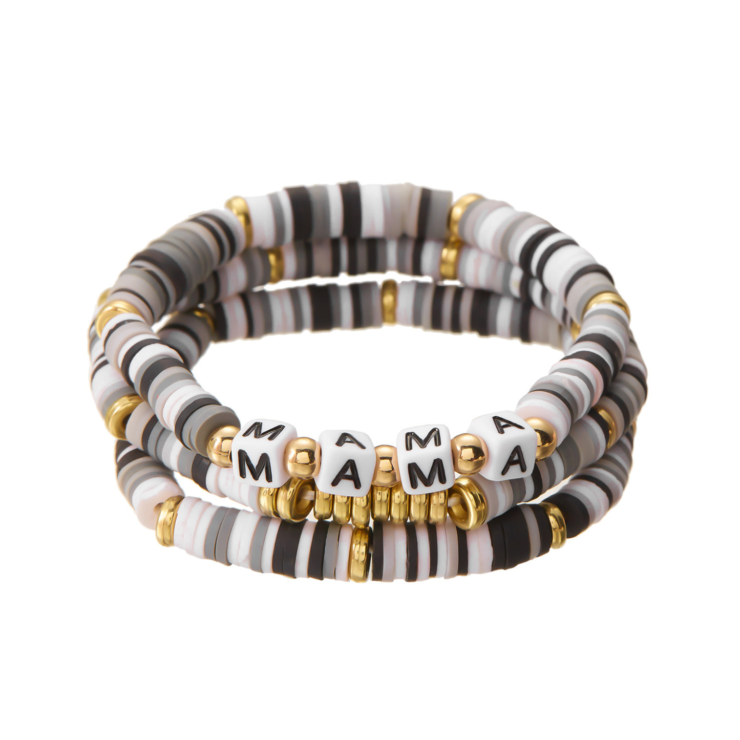 Polymer Clay Handmade Woven Bracelet For Mama