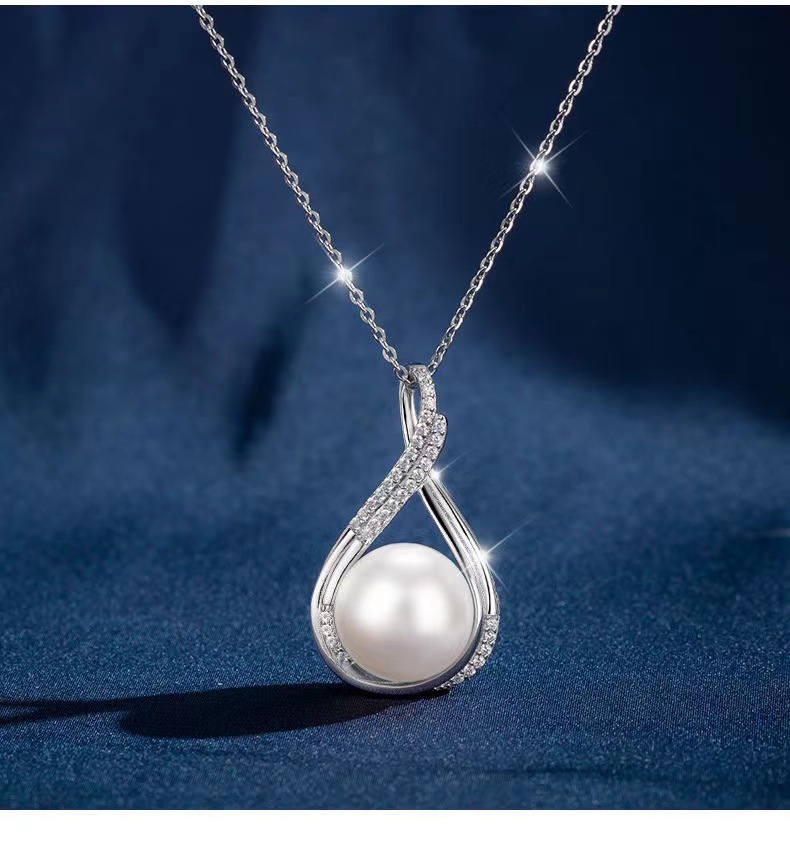 Pearl With Diamonds For Mama Clavicle Necklace Earrings