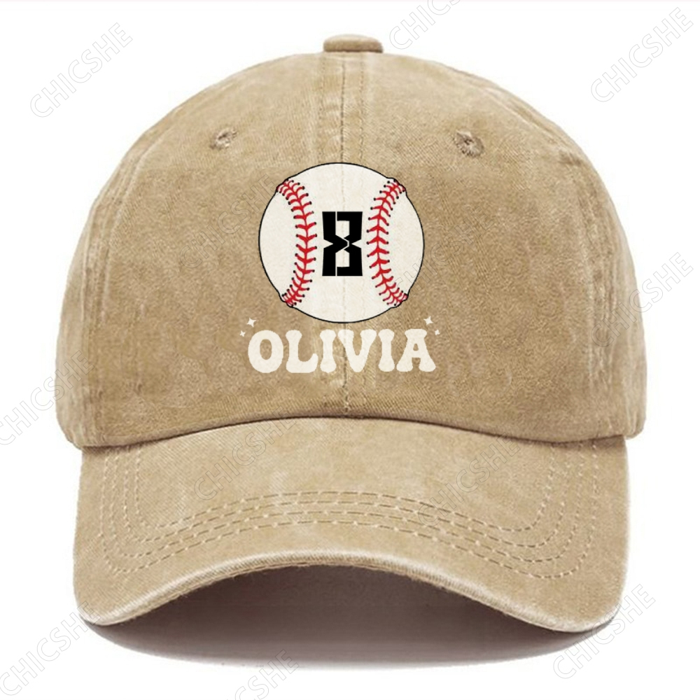 Custom Baseball Mama Vintage Casual Washed Cap