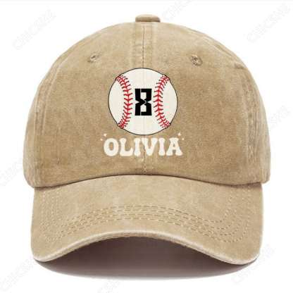 Custom Baseball Mama Vintage Casual Washed Cap