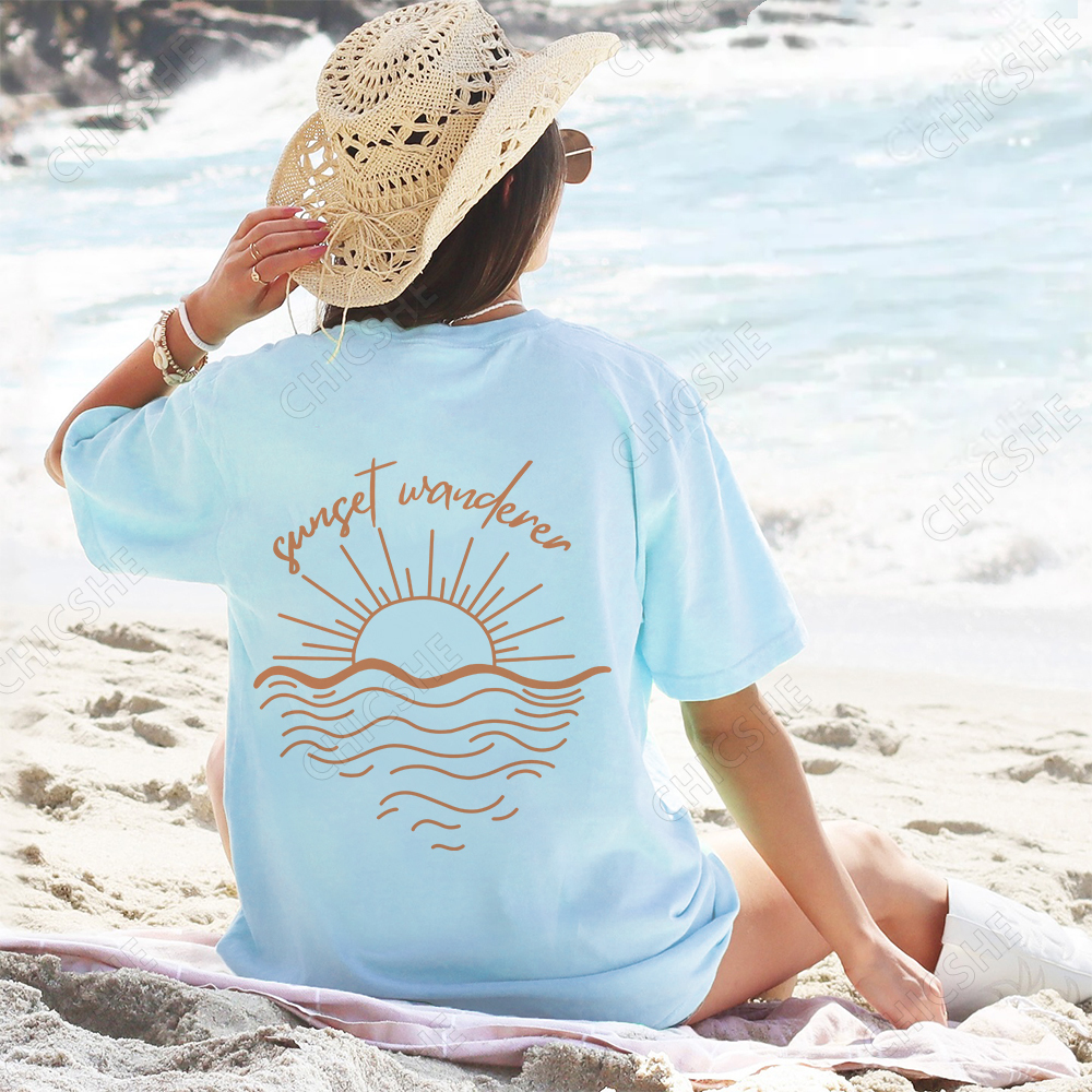  Sunsetwanderer Beach Back Printed Tee