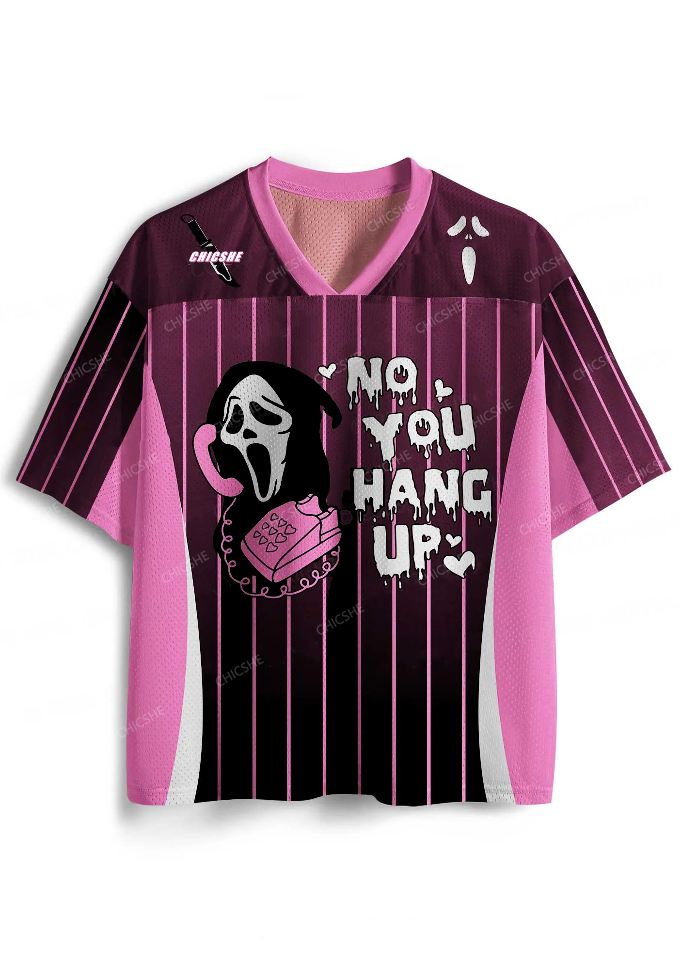 Custom Halloween No You Hang Up Y2K Sport Jersey Shirts Chicshe