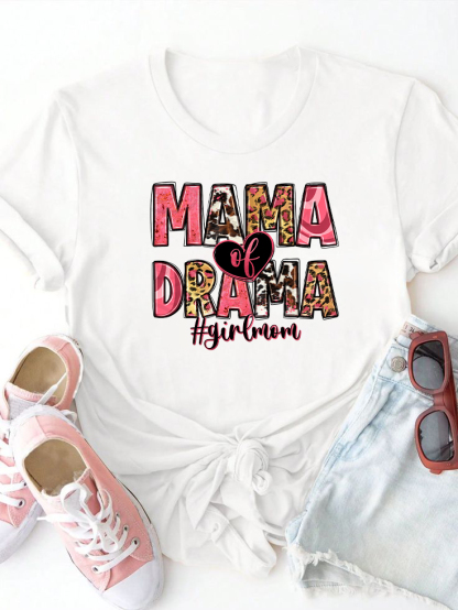 MaMa Dream Letter Print T-shirt