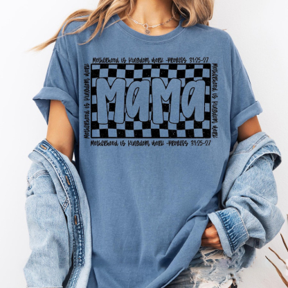 Vintage Plaid Mom T-Shirt