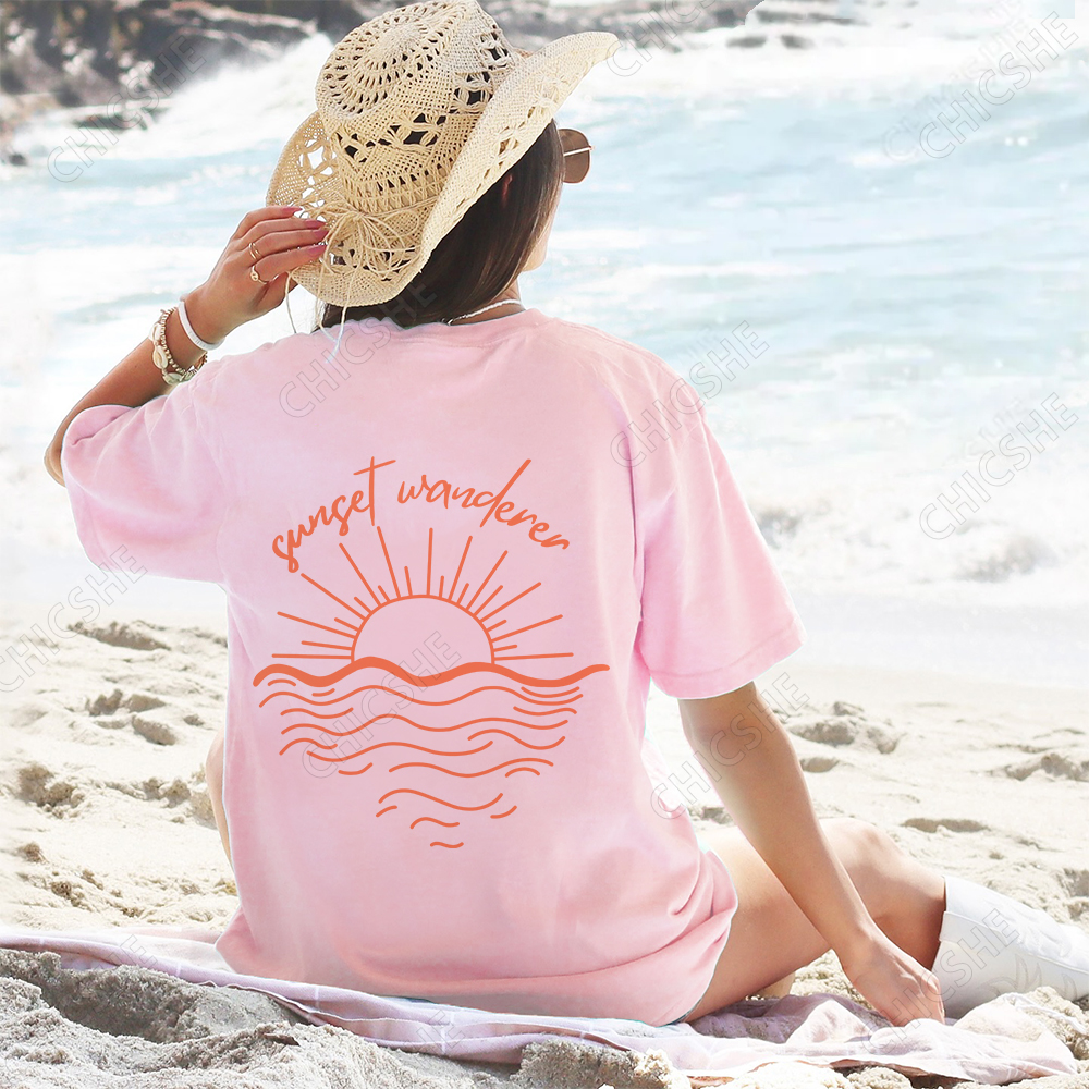  Sunsetwanderer Beach Back Printed Tee