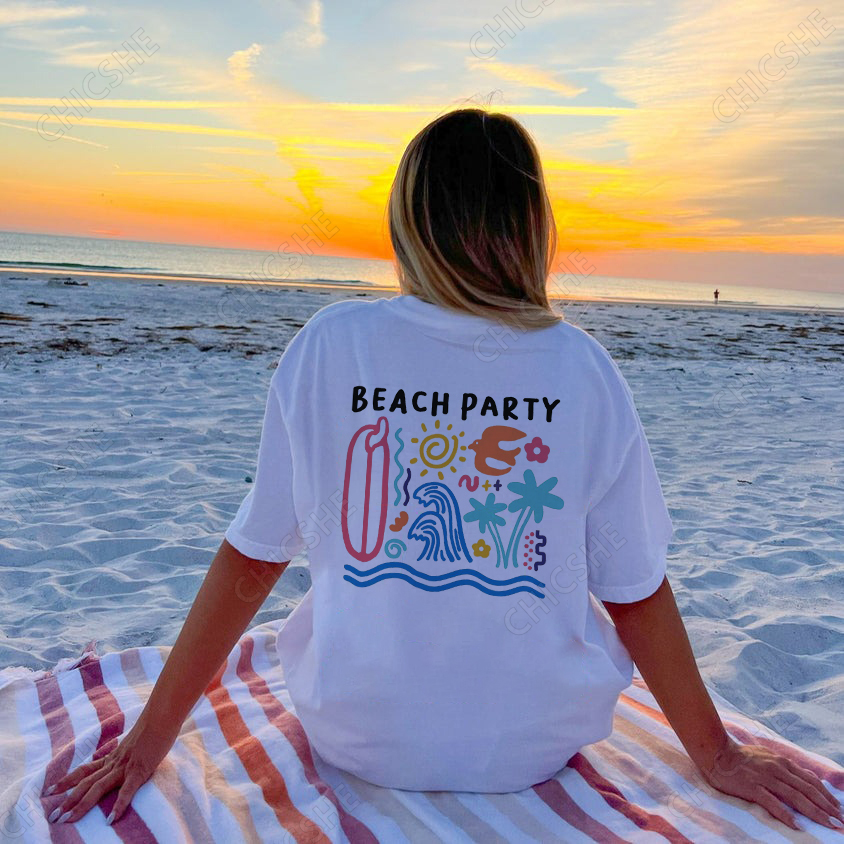 Beach Party Back Printed T-Shirt