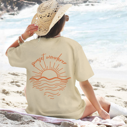  Sunsetwanderer Beach Back Printed Tee