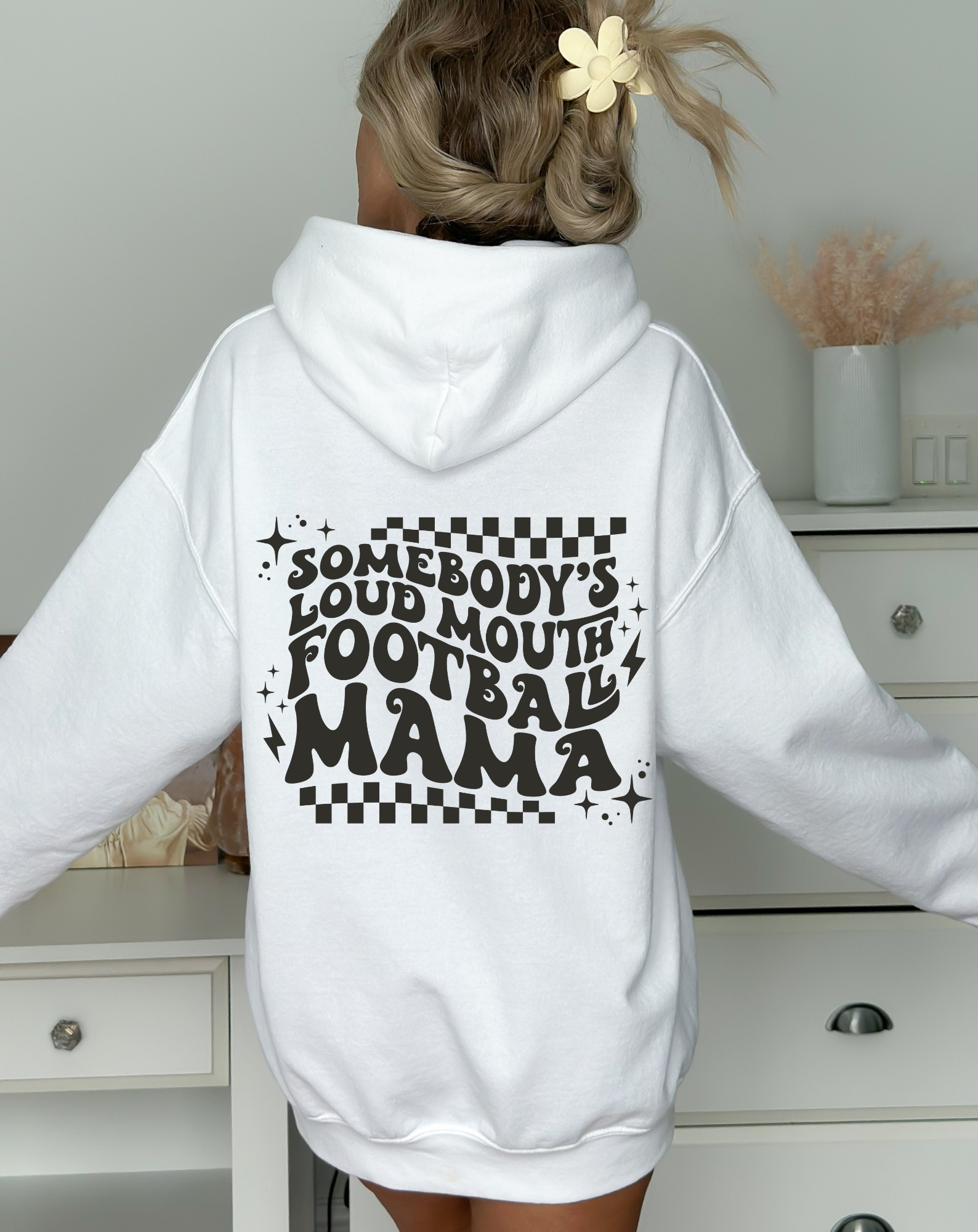 Somebody's Loud Mouth Football Mama Hoodie Sweatshirt