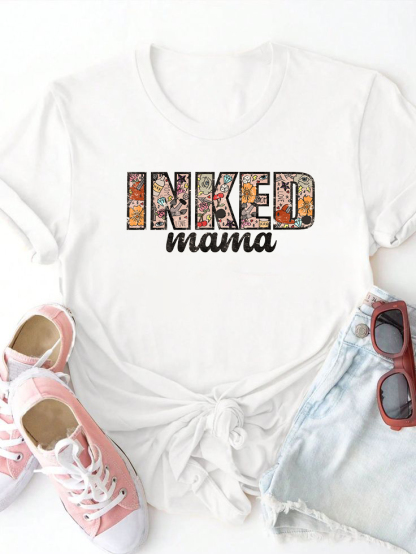 Fun MAMA Letter T-shirt