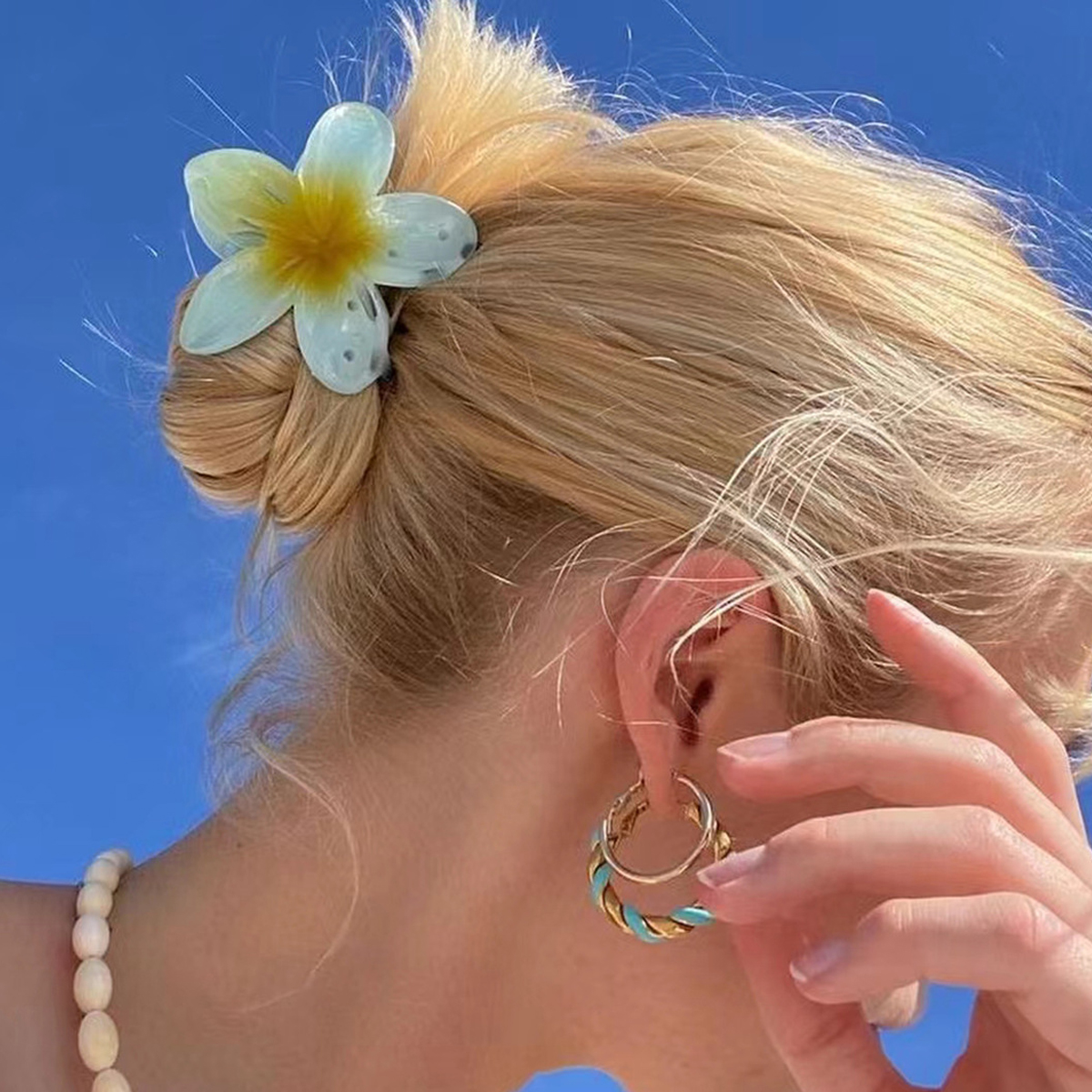 Eggplant Hair Clips Flower Scrunchies