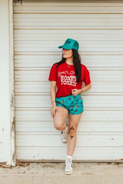 Gone Honky Tonkin Embroidered Graphic Tee