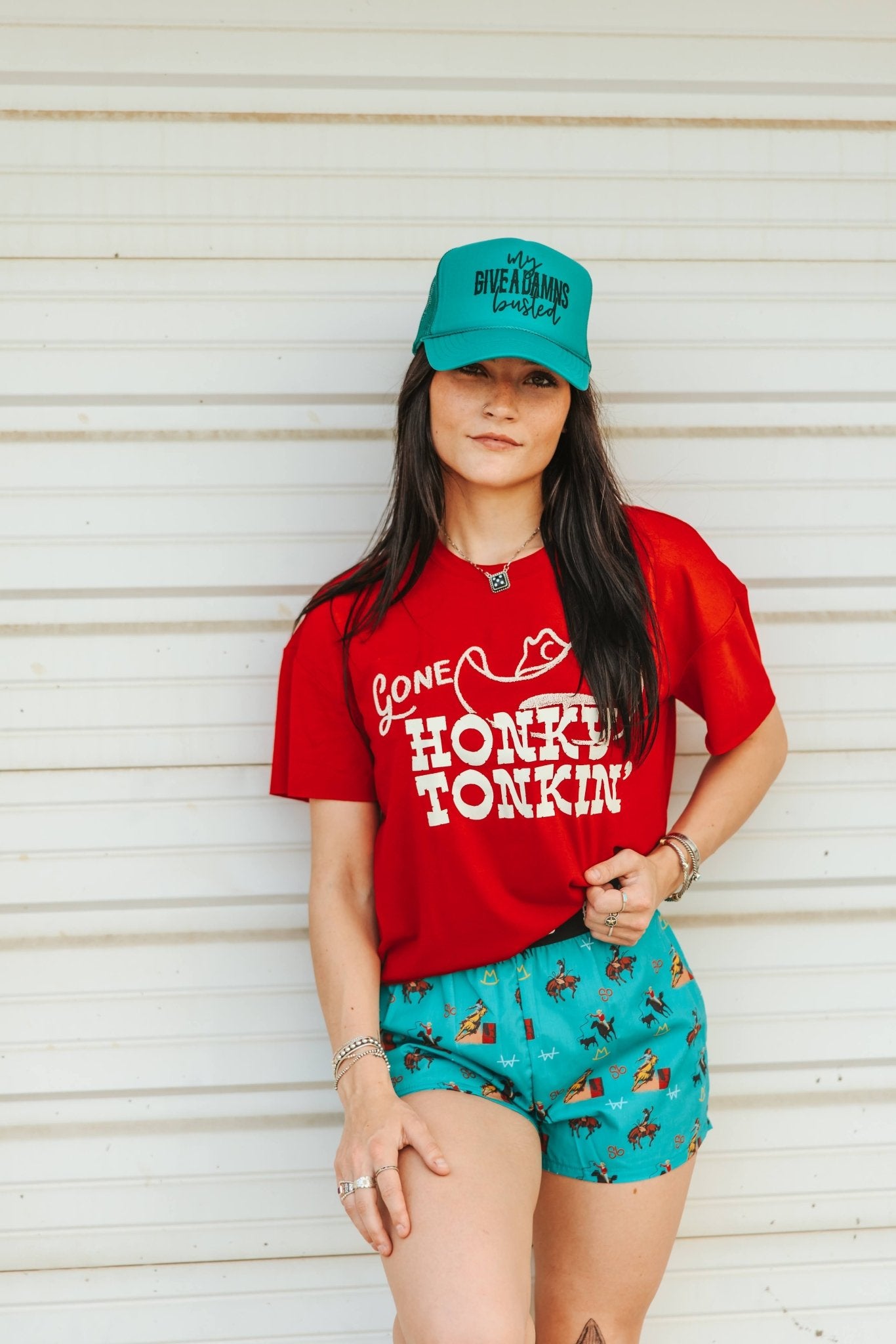 Gone Honky Tonkin Embroidered Graphic Tee