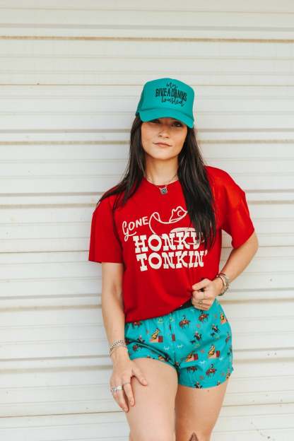 Gone Honky Tonkin Embroidered Graphic Tee