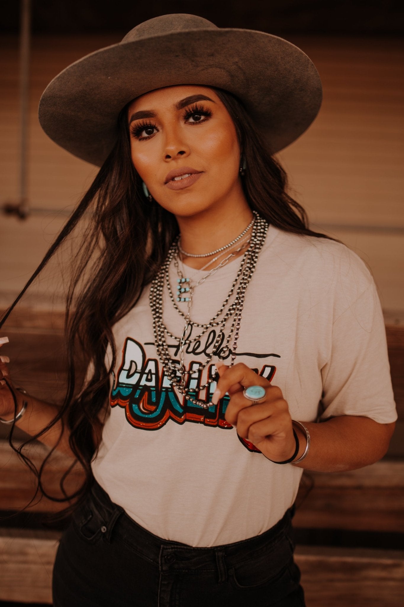 Hello Darlin Graphic Tee Cowgirl T-shirt
