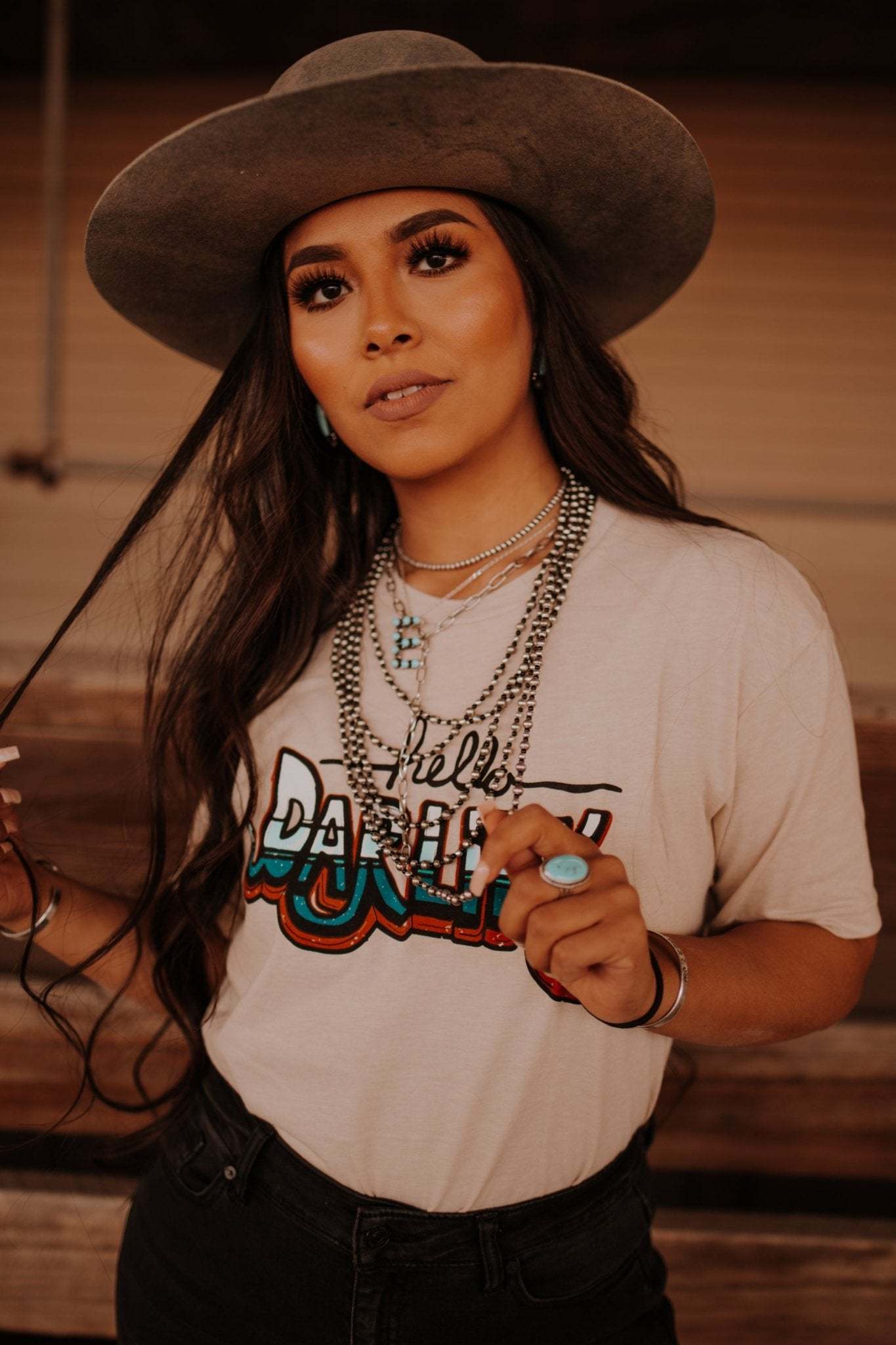 Hello Darlin Graphic Tee Cowgirl T-shirt