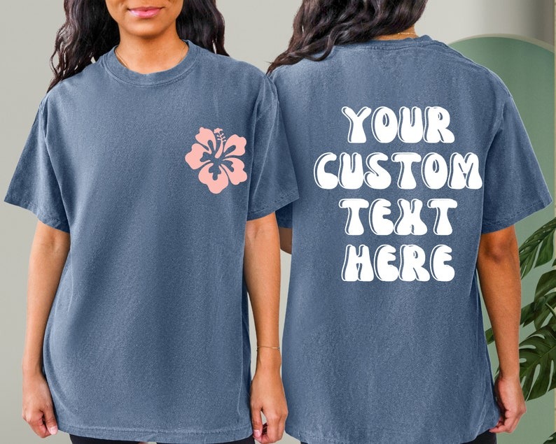Custom Text Shirt Summer Shirt Summer Vibes Tee Back Design Shirt