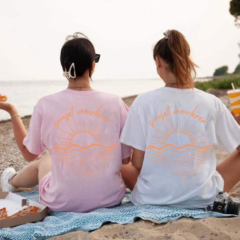 Sunset Tshirt Trendy Beachy Shirts Coconut Girl Clothes Cute Summer Tees