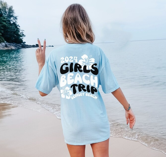 Custom Girls Beach Trip Shirts Personalized Beach Trip Shirt Oversized Beach Trip Tee
