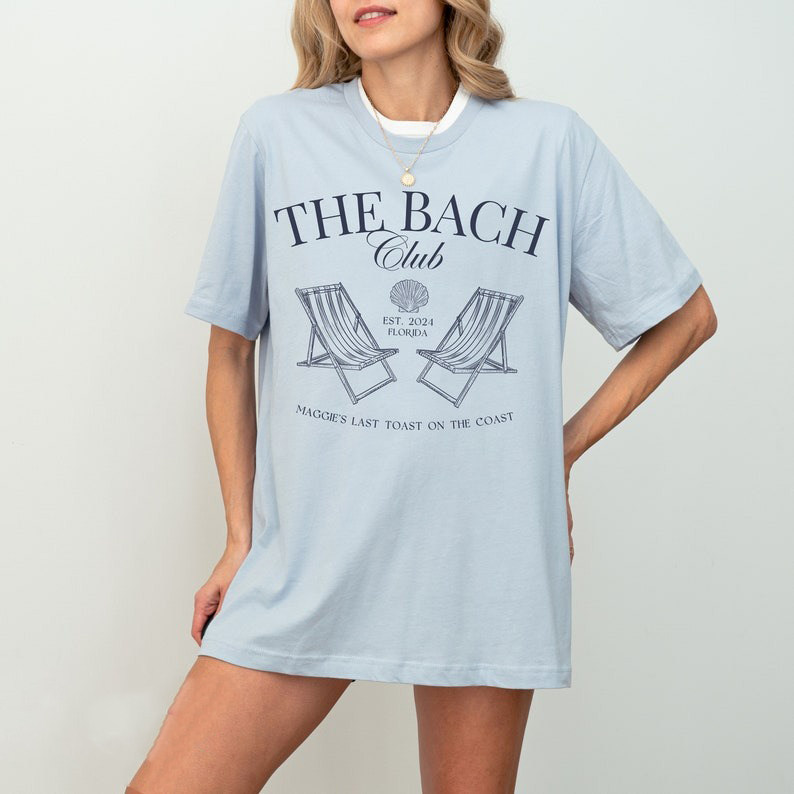 Custom Name Tee Coastal Bridal Party Beach Bachelorette Merch Charleston Bach Club Shirt 