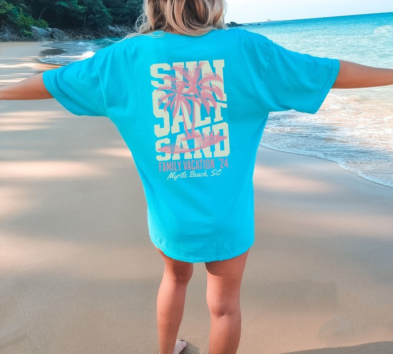 Custom Family Beach Shirts Personalized Matching Group Vacation TShirt Girls Trip