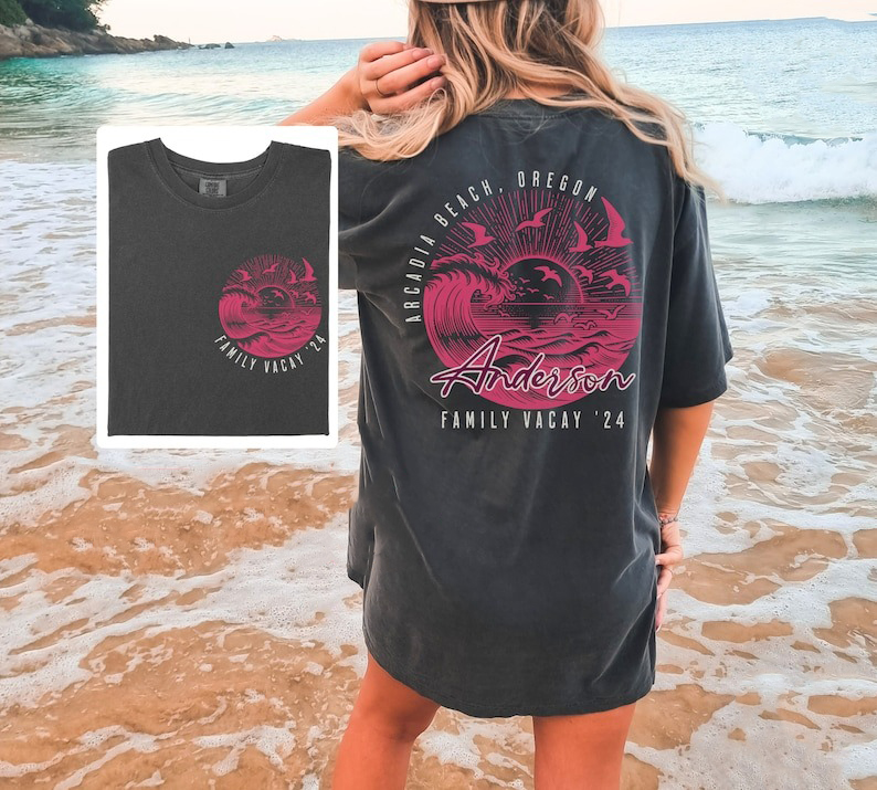 Custom Family Beach Shirts Custom Matching Couple Vacation T-shirt Girls Trip Beach