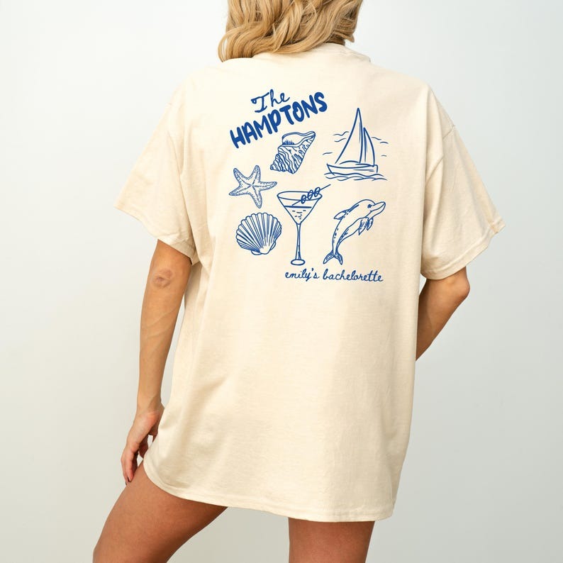 Custom Hamptons Bachelorette T-Shirt Bride Squad Tee Hamptons Girls Trip