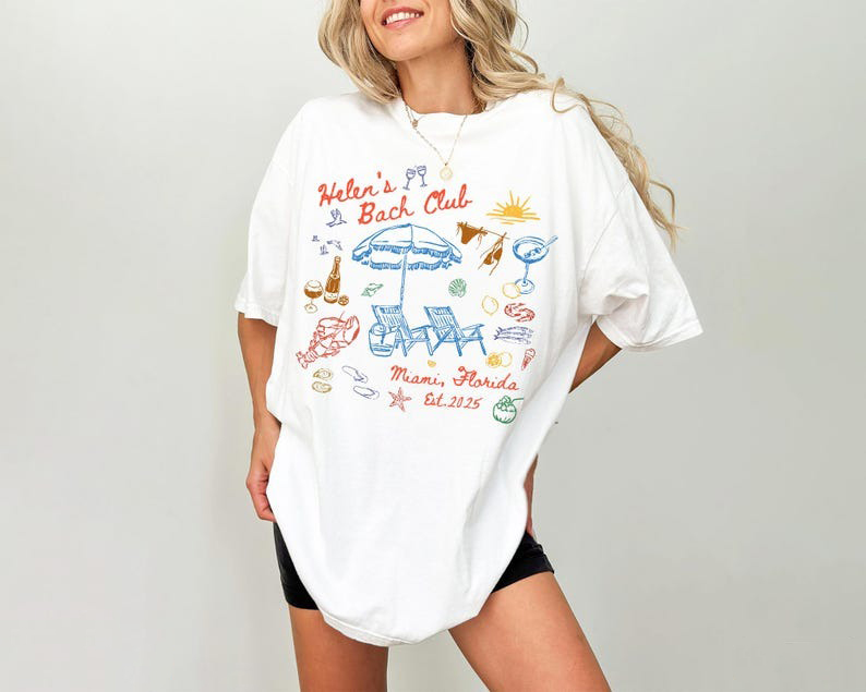 Custom Beach Club Bachelorette Shirt Coastal Themed Bachelorette Party Shirt