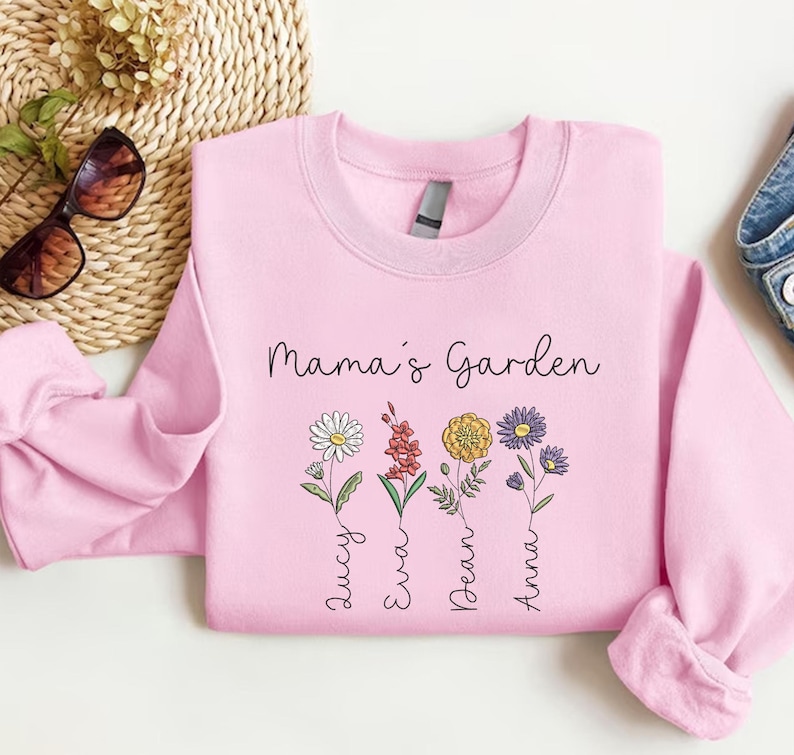 Personlized Birth Month Flowers Mother Day Sweatshirt